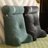 Almohada de respaldo de terciopelo con brazos para sentarse en la cama, cojín para descansar, cuña grande para niños y adultos - details 1