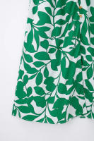 TRAFZA-Vestido largo de playa para mujer, elegante vestido Midi de manga corta con estampado botánico, cinturón de un solo pecho, decoración - details 11