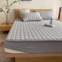 1 pza. Protector de colchón impermeable acolchado, funda de colchón de color liso suave y cómoda, sin almohada ni núcleo - details 1