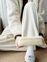 Pantalones de Pierna Ancha de Lana de Cordero Cálido Ropa de Invierno Casual Coreana - details 1