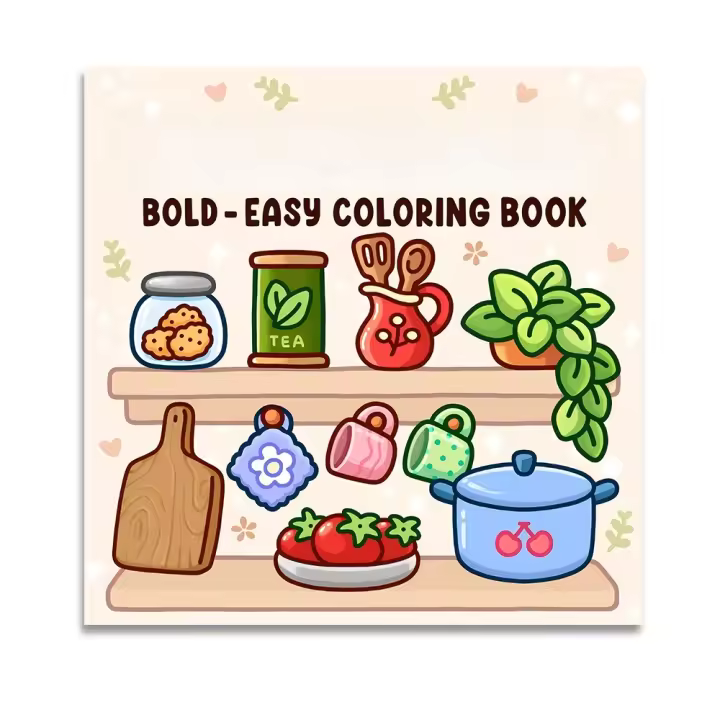 Libro De Colorear Para Adultos COZY & CUTE Con Patrones Fuertes Y Bonitos Libro De Dibujo Perfecto Para Fiestas Y Cumpleaños - 1