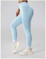 Pantalones de gimnasio sin costuras para levantamiento de cadera, mallas de entrenamiento para gimnasio, pantalones de chándal para ciclismo y correr para mujer, pantalones de Yoga ajustados de cintura alta para abdomen - details 6