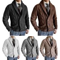 Suéter de Lana Gruesa con Tapa Abierta Chaqueta Cálida Casual para Hombres Moda en Cardigans - details 14