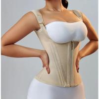 Fas Colombianas para mujer Body Shaper Corsé de chaleco estable de doble compresión con cierre de cremallera y ojo de gato - details 3