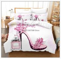 Juego de ropa de cama con Perfume personalizado, funda de edredón rosa con flores, ropa de cama, regalo romántico de moda - details 4