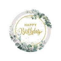 Juego de vajilla desechable de hoja de eucalipto verde, plato de papel, taza, servilleta, decoración para fiesta de feliz cumpleaños, suministros de baño para bebé, 85 Uds. - details 6