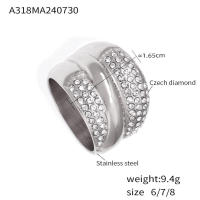 El Nuevo Anillo Geométrico de circón brillante es adecuado para los nudillos de Maple inoxidable Dorado de las mujeres, Regalos de joyería de moda y lujo de las mujeres. - details 2