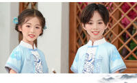 Disfraz Tang, conjunto chino para niños, estilo veraniego, Hanfu mejorado de estilo antiguo para niñas, recitación de Guzheng del Día del Niño - details 9