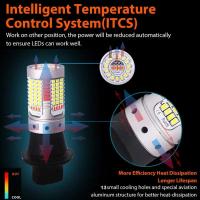 IJDM coche T20 LED blanco/rojo de doble Color Canbus W21W 7440 3156 1156 P21W bombillas led para luces de marcha atrás de respaldo de coche y lámpara antiniebla trasera - details 2