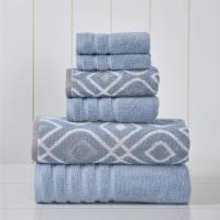 137 x 68 x 0,5 cm 6 Piezas Hilo Teñido Oxford Rayas Jacquard/Sólido Ultra Suave 550GSM 100% Algodón Peinado Juego de Toallas 6 Toallas teñidas de Hilo Azul, Algodón - details 0