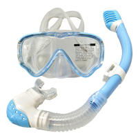 Conjunto de Snorkel para niños, máscara de buceo antivaho, Top seco, máscara de Snorkel superior con ojos grandes para niños y niñas - details 3