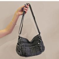 Bolso bandolera de mezclilla retro para mujer, bolso de lona vintage con cremallera de alta capacidad, ropa casual - details 9