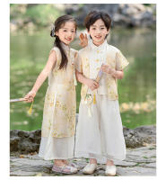 Conjunto Hanfu nacional para niños, Tang de verano para niños, nuevo estilo chino, Cheongsam para niñas y vestido de actuación para hermanos - details 11