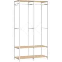 Armario Portátil Plegable Organizador de Ropa con Barras de Colgar Estantes de Almacenamiento con Ganchos Extraíbles Marrón Rústico Tamaño 40 x 94,5 x 180 cm - details 14