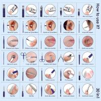 Juego de cortadores de piezas para el hogar, Kit de manicura de acero inoxidable, tijeras para uñas y pedicura, 30 unidades - details 9