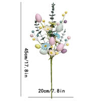 Decoración de Pascua, huevo Artificial, rama de flor de tulipán, margaritas falsas coloridas, ramos DIY para fiesta de Pascua, decoraciones de mesa para el hogar - details 6