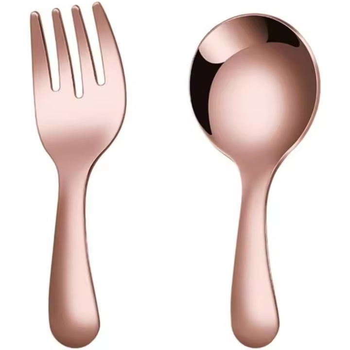 Juego de cubiertos para acampar, tenedor, cuchara, vajilla portátil, tenedor y cuchara para acampar y viajar, 2 piezas - 1