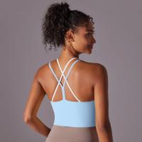 Ropa interior deportiva de realce para mujer, sujetador de Yoga para Fitness, gimnasio, entrenamiento, correr, camiseta sin mang - details 2