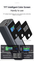 PowerBank 27000mAh PD140W carga rápida PD3.1 carga rápida, estación de fuente de alimentación de gran capacidad para viajes al aire libre pantalla LED - details 4