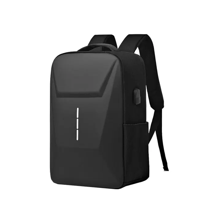 Mochila impermeable de gran capacidad con USB para hombre, bolsa de ordenador de negocios con rayas reflectantes, carcasa dura multifuncional - 1