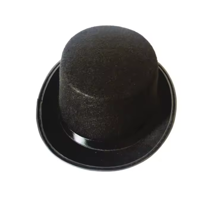 Sombrero de copa negro de lujo, gorra de caballero plegable, tela oscura, elegante, fiesta de Jazz, accesorio de disfraz - 1