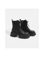 Botas Martin para mujer 2025, nuevas botas individuales con suela gruesa que realzan la altura, botas ajustadas de estilo británico, botas cortas con cordones - details 3