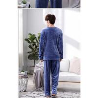 Pijama Caliente Para Hombre Otoño Invierno Coral polar Manga Larga Tejido Suave Confor Para Dormir Ropa Casera Joven - details 3