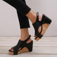 Sandalias de tacón de cuña para mujer, zapatos de plataforma, moda de verano - details 4