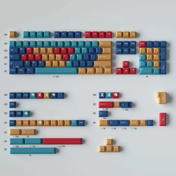 Juego de 130 teclas, paneles de nuevo estilo G, teclas PBT con subcama de tinte, teclas de perfil de cereza con barra espaciadora 2.25U 2.75U 3U 7U ISO Enter - 1
