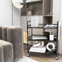 Carrito Cocina,Carro Auxiliar de Metálicos de 3 Niveles Cocina o Multiuso con Ruedas,para el hogar,60×30×75cm,Blanco - details 32