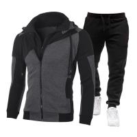 Conjunto deportivo informal para hombre, Sudadera con capucha y pantalones de cintura elástica, 2 piezas - details 3