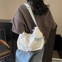 Bolso de hombro con cordón informal coreano, bolso cruzado plisado ligero de gran capacidad, bolso de viaje con cremallera de diseñador minimalista - details 21