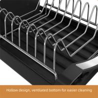 Escurridor de platos extensible de gran capacidad, soporte de almacenamiento de utensilios para ahorrar espacio, organizador de vajilla, escurridor de platos de diseño hueco - details 1