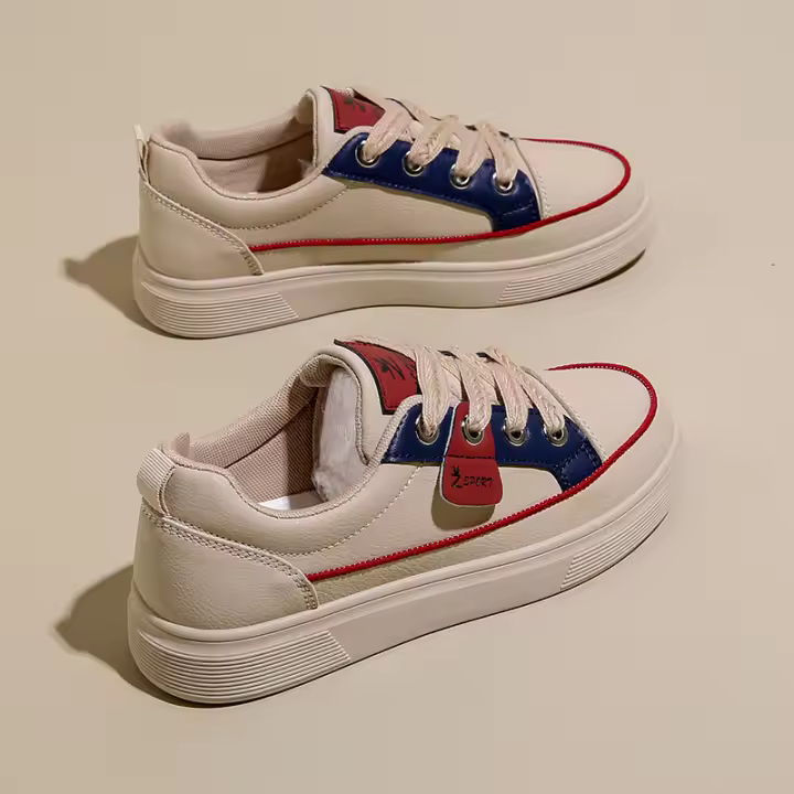 2025 Nuevos Zapatos Deportivos Casuales de Plataforma Versátiles para Mujeres Estudiantes Pequeños Blancos Cómodos. - 1