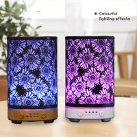 Humidificador de Aire Ultrasonido 100ML con Patrón de Hoja Grande y Pintura Marrón para Aromaterapia y Difusor de Aceites Esenciales Lámpara LED Color Frío - details 12