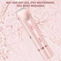 Afeitadoras eléctricas 3 en 1 de doble cabezal para mujer, suavizan la cara sedosa húmeda/seca, áreas privadas del cuerpo, depiladora indolora impermeable IPX7 - details 7