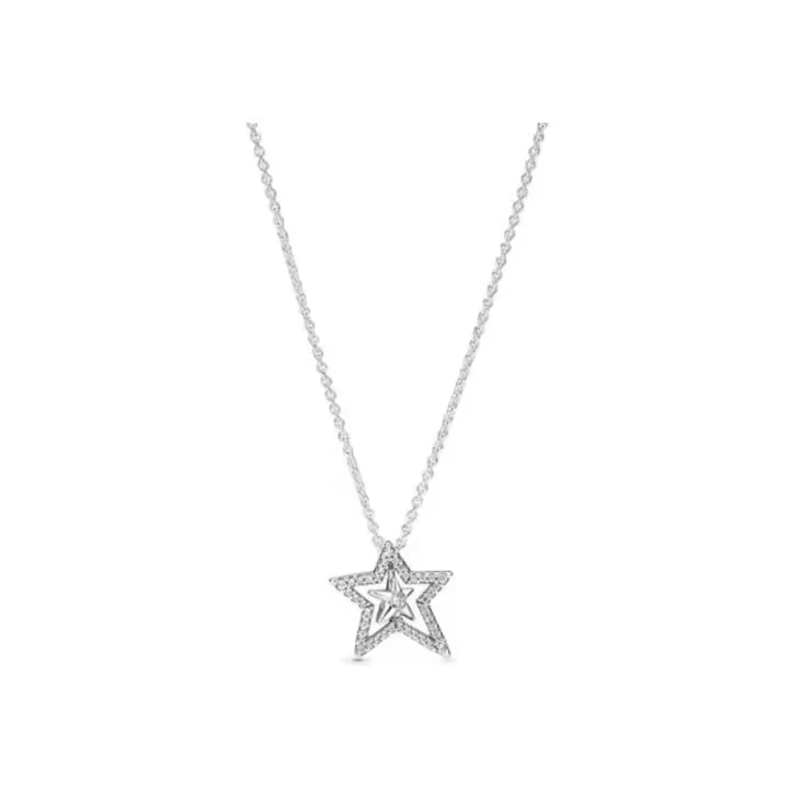 Pandora Colección Moments Celestial, Collar de Estrella giratoria, viene con embalaje de caja de regalo original. - 1