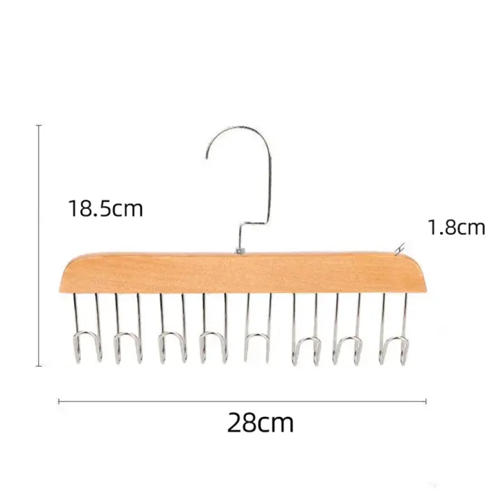 Colgador multifuncional de madera para chaleco, que ahorra espacio perchero, cinturones organizadores, corbatas, bufandas, soporte de almacenamiento para armario, 24 ganchos - 1