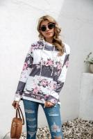 Nuevo en sudaderas con capucha de rayas de colores, sudaderas gruesas con capucha para mujer, Top informal holgado de manga larga para mujer - details 25