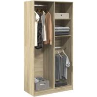 Armario de madera contrachapada color Roble 100x50x200 cm, Armarios Dormitorio, Armario Ropero, Roperos de Dormitorio, Armario para Habitación - details 0