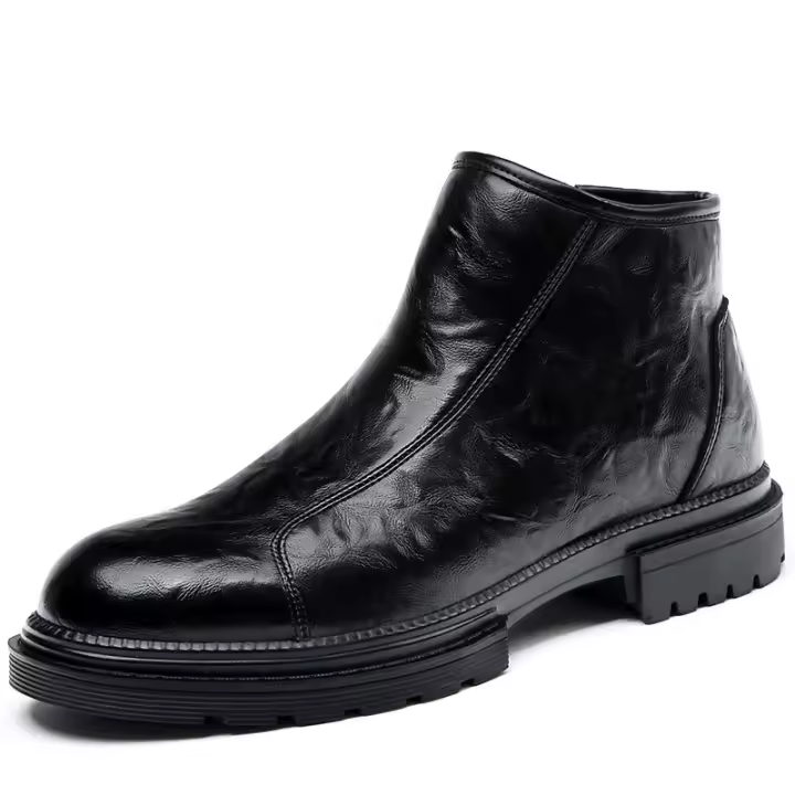 Botas de herramientas de cuero británico de lana con cremallera lateral Botas Chelsea - 1