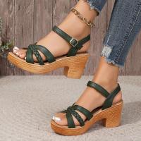 Zapatos de tacón con cordones para mujer, sandalias de gladiador de plataforma de verano, zapatos de playa casual resort con tiras al tobillo - details 21