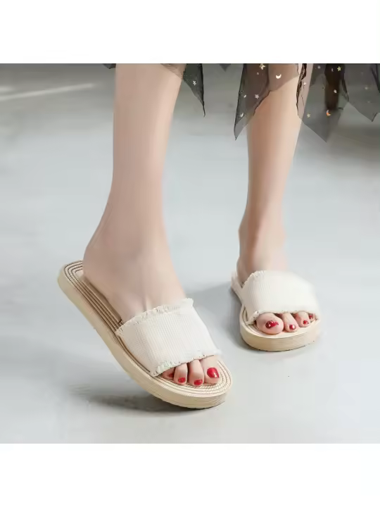 GIOIO Verano Nuevo Desgaste De Viaje Zapatillas Frescas Con Suela Antideslizante, Chanclas Planas De Tendencia Casual Junto Al Mar Para Mujer - 1
