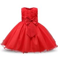 Elegante Vestido de Princesa para Niñas Talla de Flor Elegante Grandes Lazos - details 7