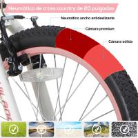 Bicicletas Infantiles para Niños y Niñas 20 Pulgadas 1 Velocidad, Bicicletas con Horquilla de Suspensión y Freno en V, Rosa/Negro/Verde Menta/Azul - details 19