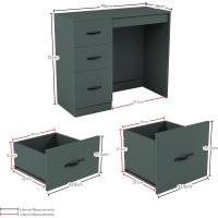 Descuento Riano - tocador para Maquillaje de 3 cajones, para mobiliario de Dormitorio, Blanco - details 21