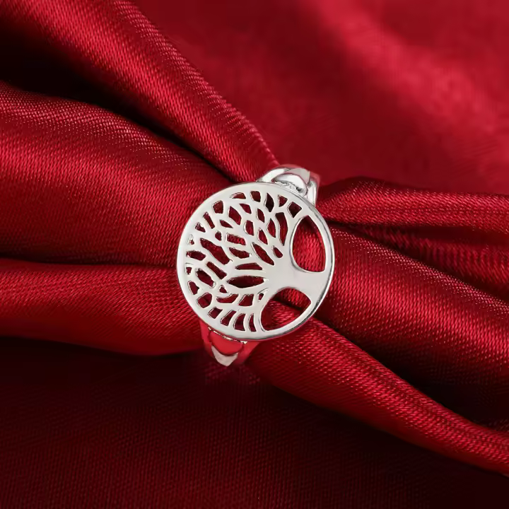 Anillo de Plata de Ley , el árbol de la vida, abalorio de joyería, 7-10 - 1