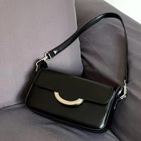 Bolso Cruzado Negro Minimalista Resalto Arco Dorado, Cierre Magnético, Forro de Poliéster, Perfecto para Uso Diario - details 6