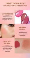 Colorete líquido resistente al agua sin pérdida de color, sombra de ojos iluminadora reparadora, hidratación natural, maquillaje - details 1