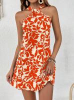 Vestido corto sin mangas con estampado halter de nuevo estilo - details 10